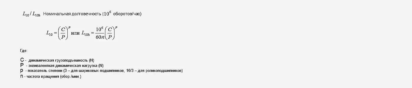 Статическая и динамическая грузоподъёмность подшипников