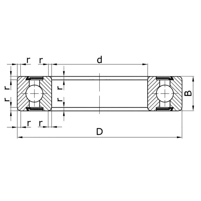 Схема шарикового подшипника 2 RS