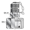 Точка контроля давления с соединением типа DKO 24° с резиновым уплотнительным кольцом