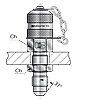 Точка контроля давления через перегородку подключение JIC 37°